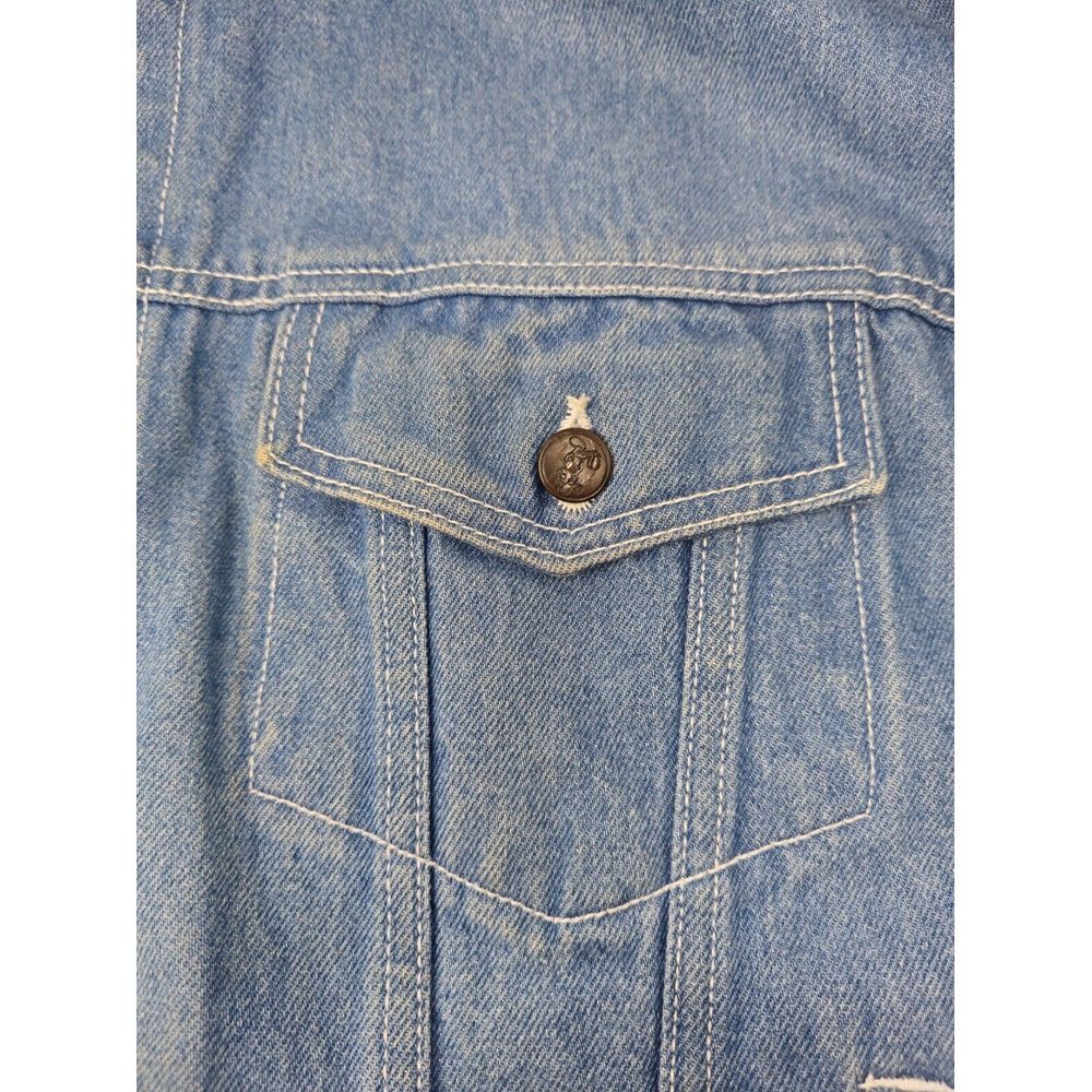 Disney Store VTG Denim Jean Jacket Blue Trucker Sz XL Mickey Friends Heavyweight - Picture 7 of 13